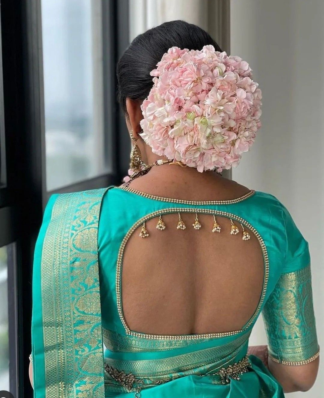 Backless Pattu Saree Blouse Designs